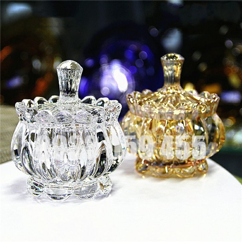 Bộ 2 Thố Thủy Tinh Kim Cương Đựng Mứt, Hũ Mứt Thủy Tinh Đẹp, Hu Lọ Thủy Tinh Đựng Thực Phẩm Khô, Khay Đựng Mứt Kiểu Dáng Sang Trọng