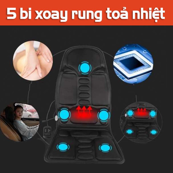 Ghế massage toàn thân dùng ở nhà và trên ô tô, TOP 1 Ghe massage toan than, Tặng phiếu bảo hành 1 năm Toàn quốc 668S