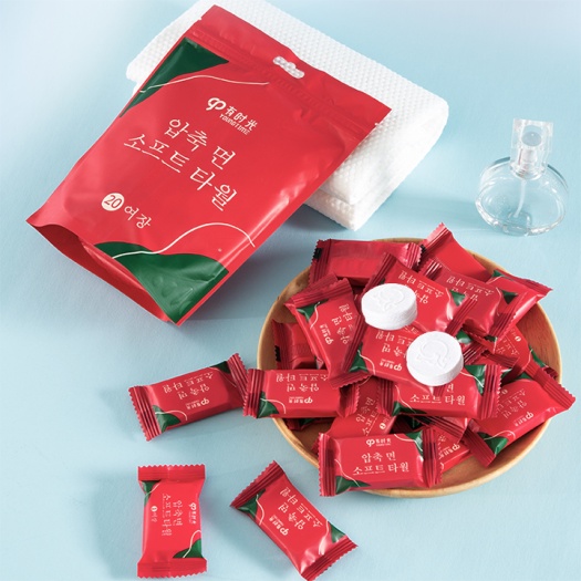 Sét 2 viên khăn giấy nén đa năng hàn quốc - khăn ướt dạng viên nén