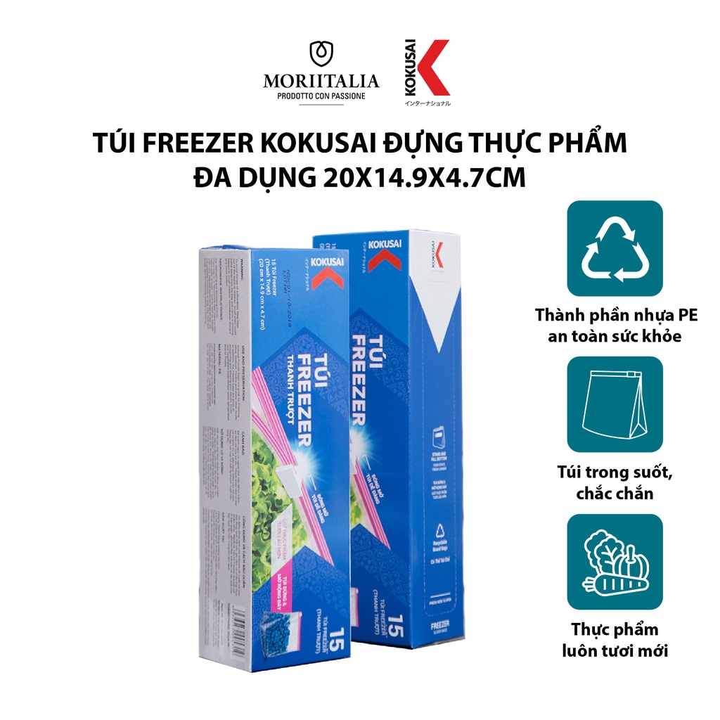 Túi Freezer Kokusai đựng thực phẩm đa dụng có khóa Moriitalia TZIP00005319