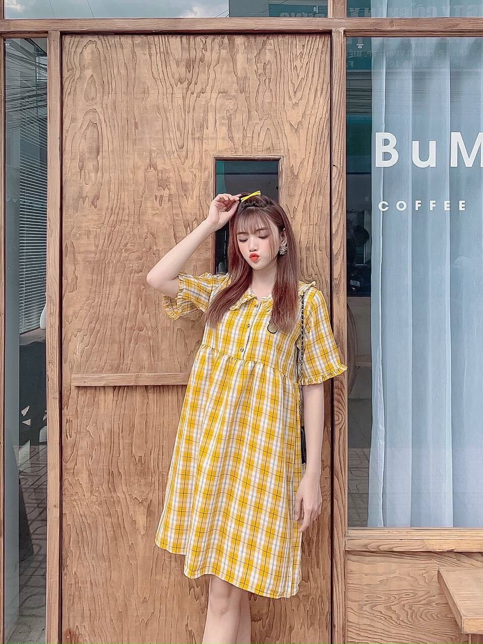 Đầm babydon chất kate tay ngắn dễ thương xinh sắn
