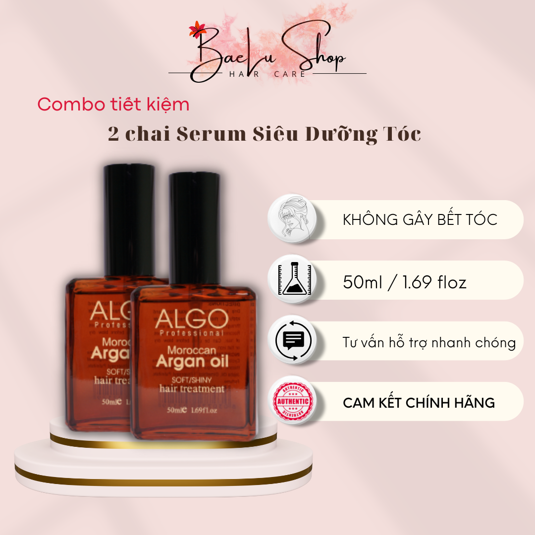 Combo 2 chai Serum Siêu Dưỡng Tóc ALGO Moroccan Argan Oil 50ml