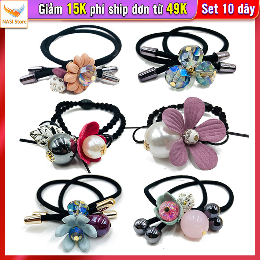Dây buộc tóc nữ mẫu đẹp [Set 10 dây] NASI Store dễ thương phong cách hàn quốc thun cột tóc nữ co giãn tốt phụ kiện tóc giao ngẫu nhiên