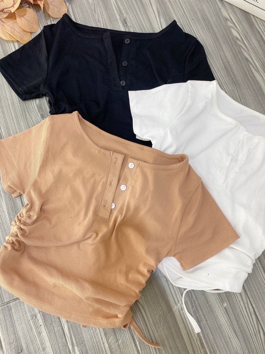 ÁO CROPTOP DÂY RÚT- ÁO KIỂU NỮ - [ XẢ KHO 3 NGÀY ] - mua hóa đơn trên 300k được tặng 1 phần quà từ shop CAROTSHOP