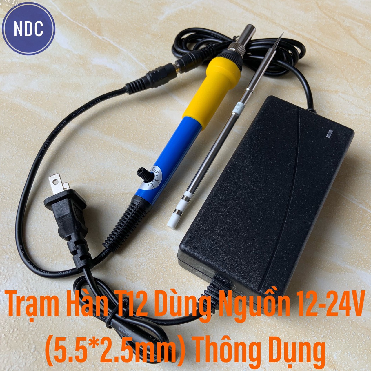 Tip Hàn, Trạm Hàn T12 Có Điều Chỉnh Nhiệt Dùng Nguồn 12-24V Jack 5.5mm Thông Dụng