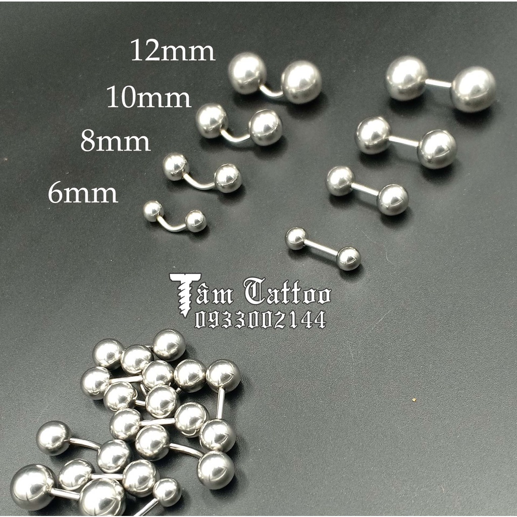 👑 k2ha01-khuyên tạ ngang size 6mm 8mm 10mm 12mm