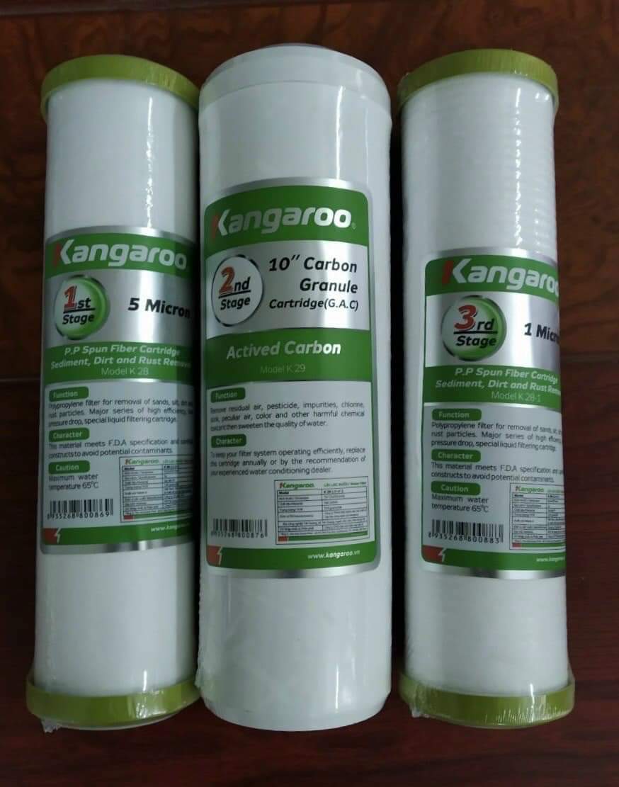 Bộ lõi 123 kangaroo thay thế cho máy lọc nước