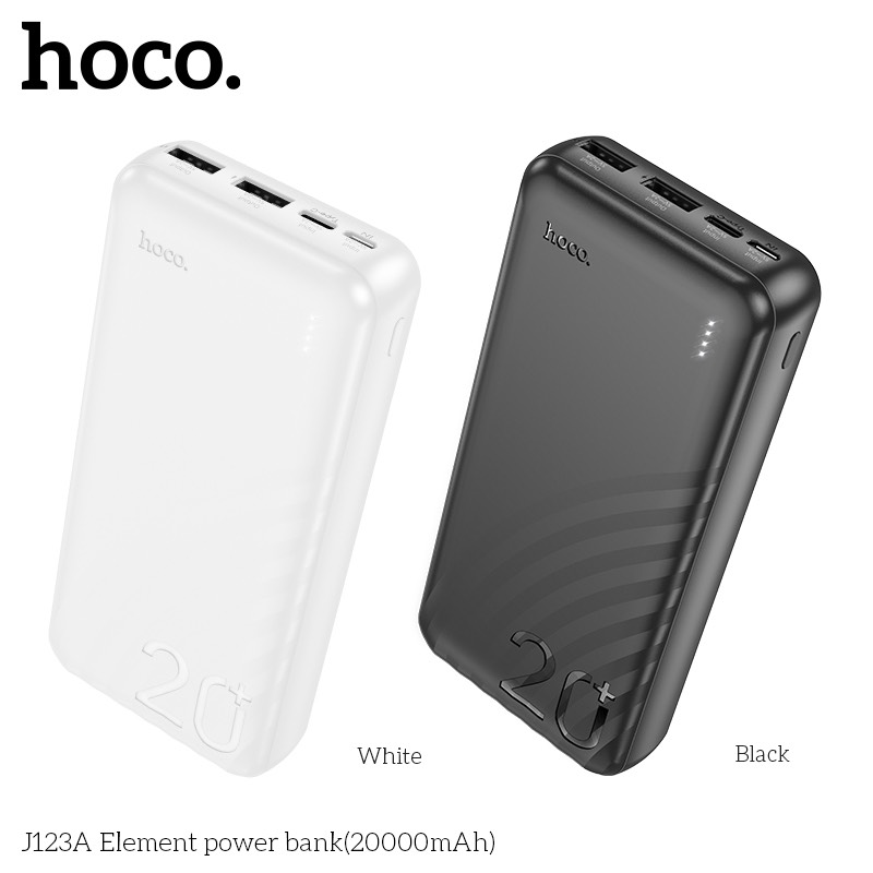 Pin Sạc Dự Phòng Hoco 20000mAh-J123A/10.000mAh-J123 Chính Hãng - 2 Input, 2 Output, Đèn Led Hiển Thị Dung Lượng Pin