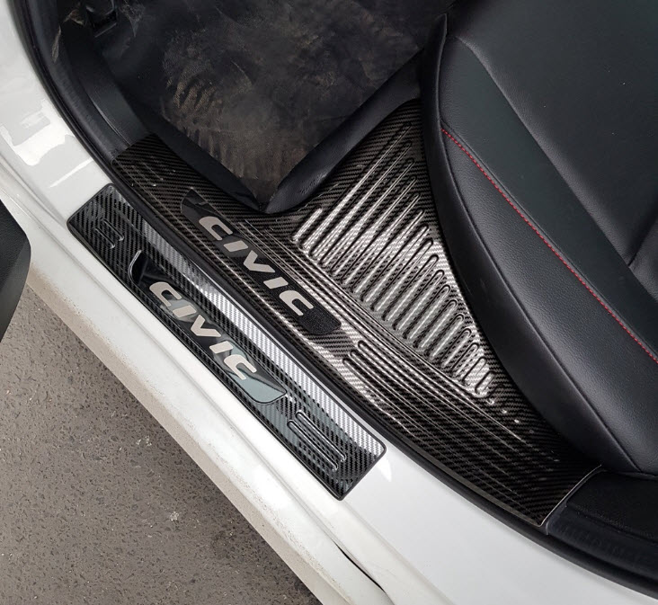 Ốp bậc cửa honda civic 2017-2021 vân carbon
