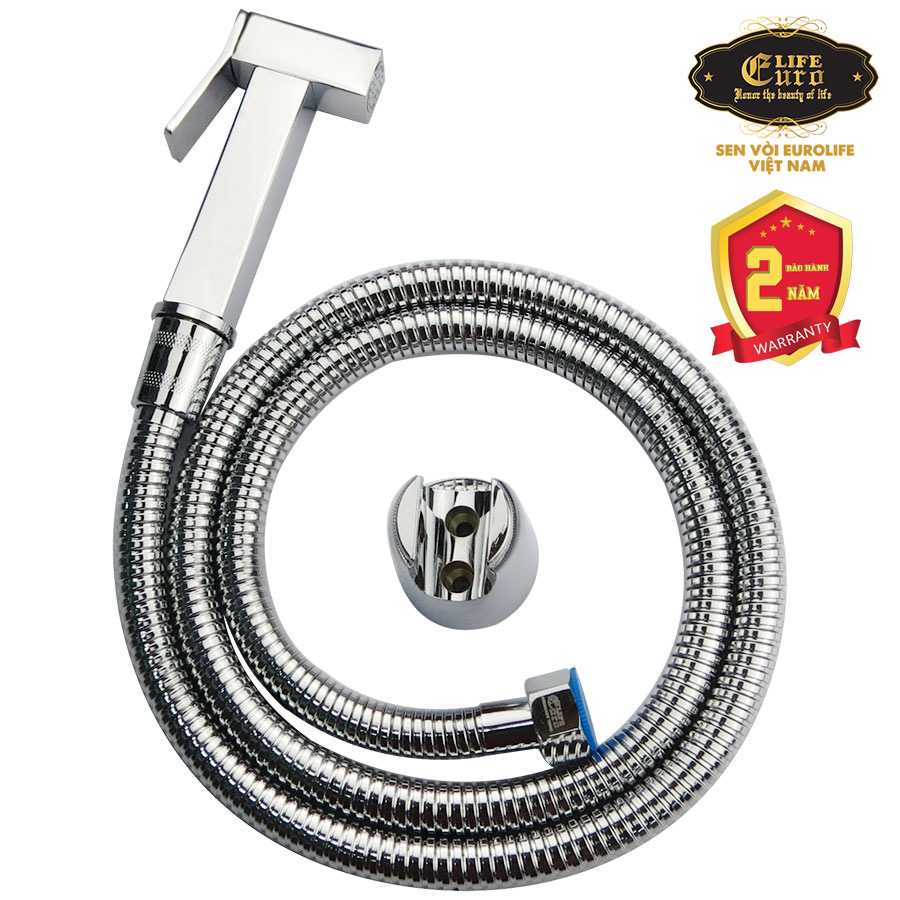 Bộ vòi xịt vệ sinh bằng Đồng, Eurolife EL-X03 (Trắng bạc)