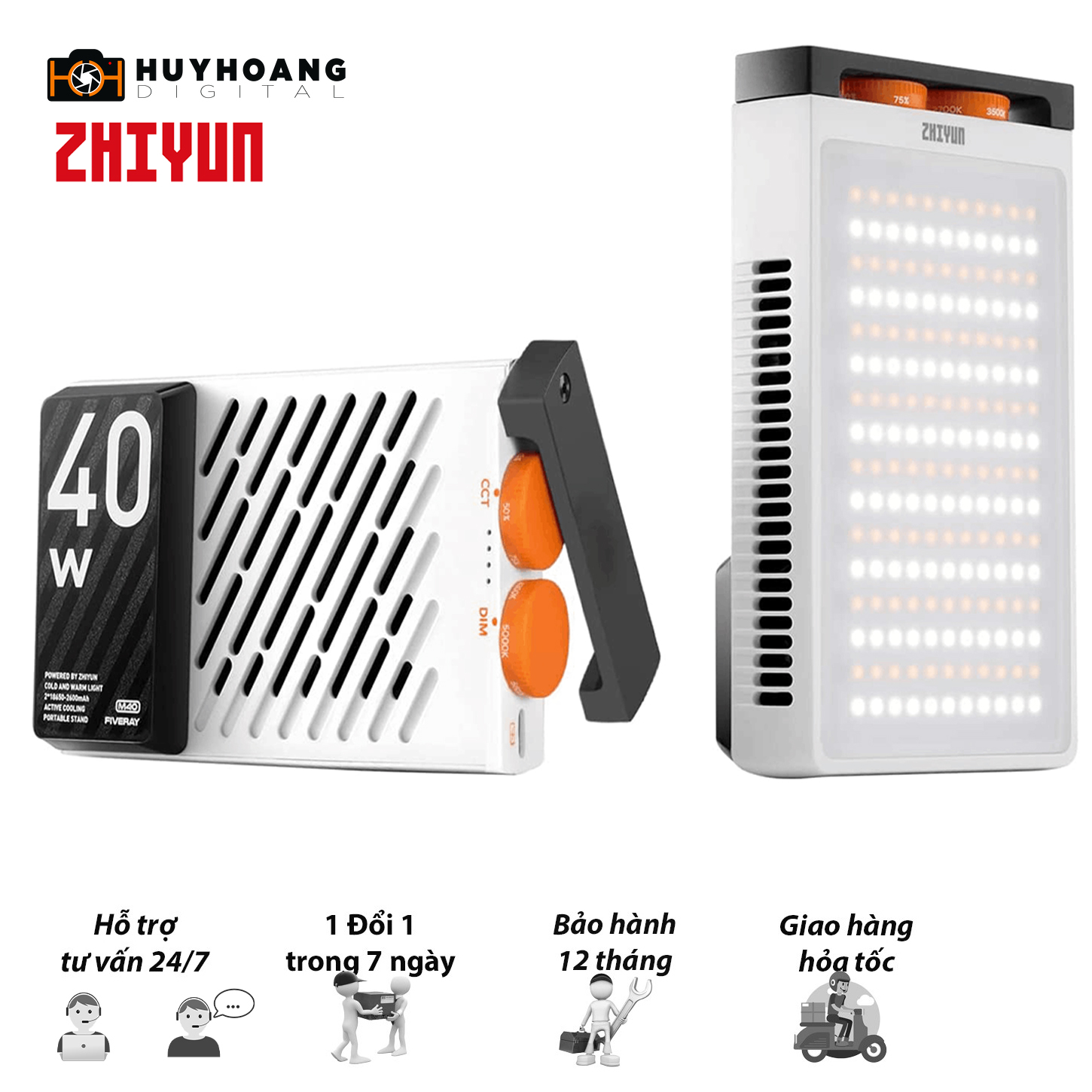 Đèn LED Zhiyun Fiveray M40 Bicolor - Hàng chính hãng