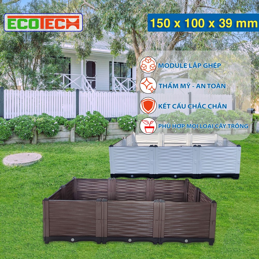 CHẬU GHÉP THÔNG MINH.KT: 150x100x39 Cm. Phù hợp mọi cây trồng và diện tích.