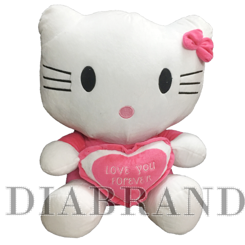 Thú nhồi bông hình Kitty ôm tim
