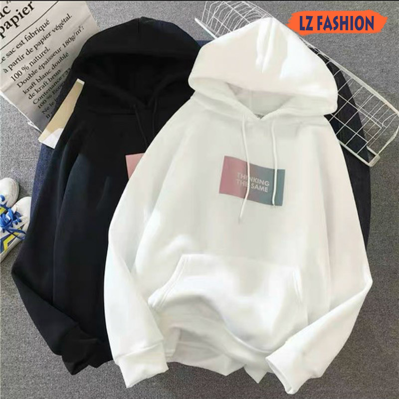 [HCM] Áo hoodie in chữ thinking the same chất nỉ dày dặn form unisex năng động - LZ FASHION - GV040