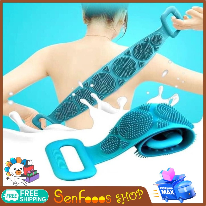 Dây tắm chà lưng dây cọ tắm - SENFOODS - Dây chà lưng 2 mặt silicon đa năng