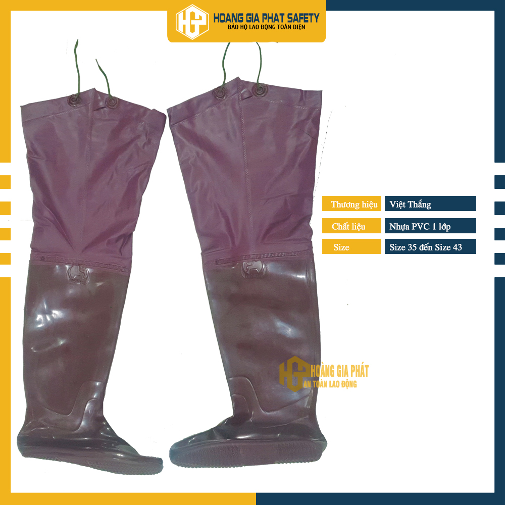 Ủng cấy dài Việt Thắng cột dây size 35-43 màu đà, ủng đi mưa, ủng lội nước, ủng cấy đà bảo hộ lao động
