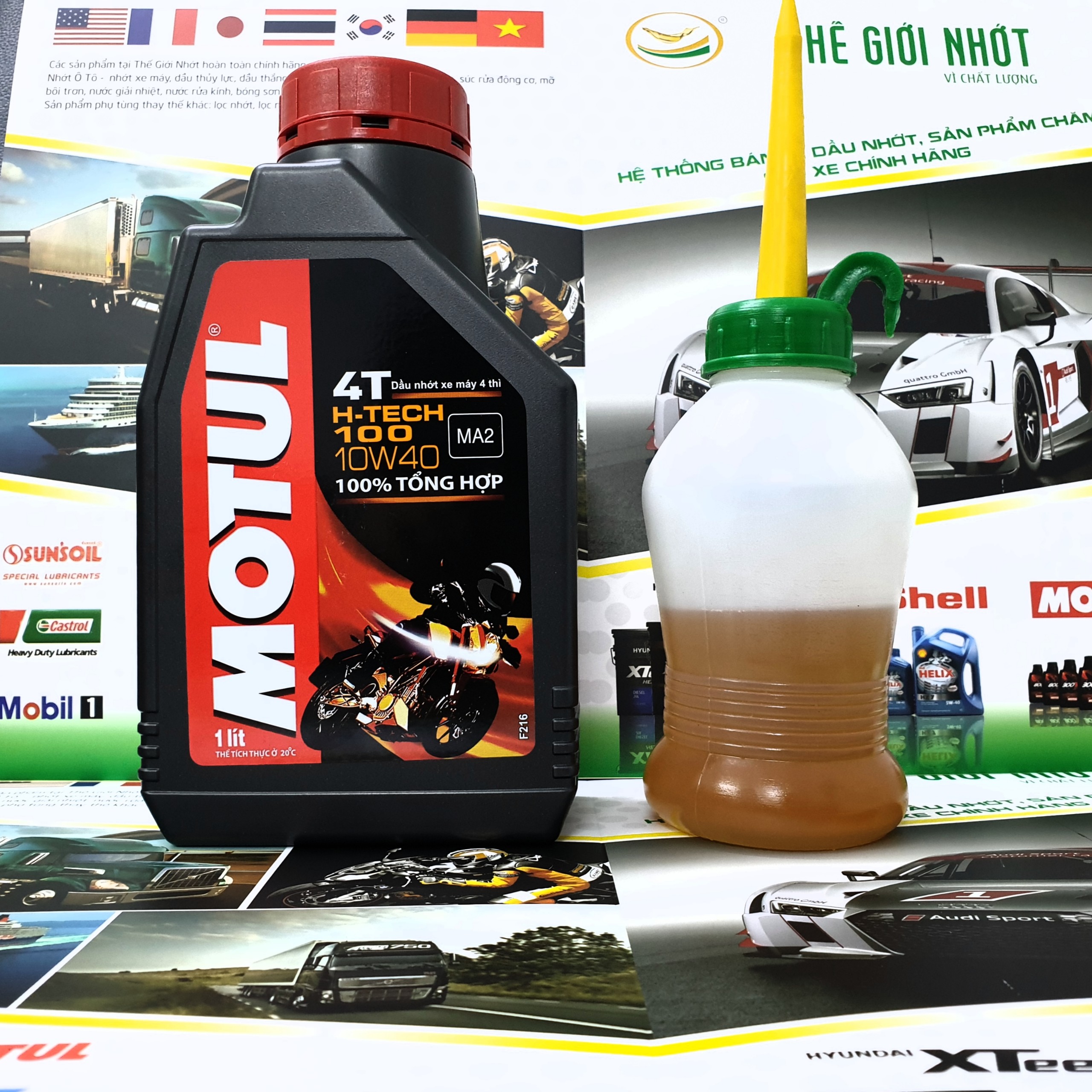 [HCM][1 LÍT 2] Nhớt T. H PKL Motul H-Tech 100 4T 10W40 1L2