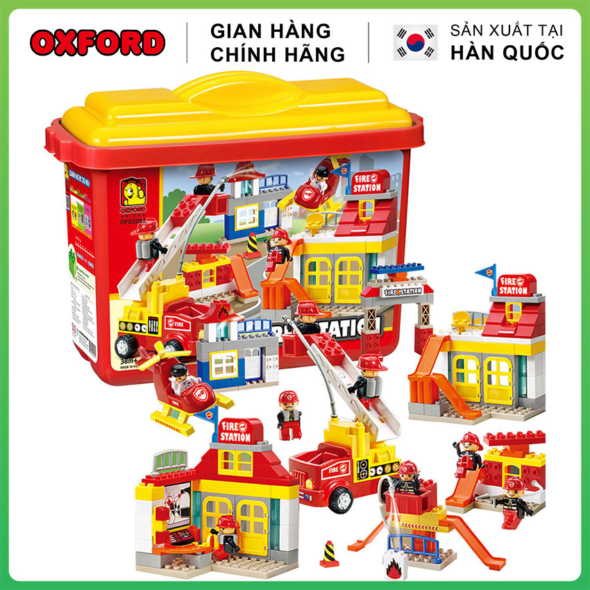 Đồ Chơi Mô Hình Lắp Ghép Hàn Quốc - Trạm Xe Cứu Hoả Oxford OFD2082 gồm 115 Mảnh Ghép Cỡ Vừa - Nhựa ABS Cao Cấp - An Toàn - Dành Cho Trẻ Em Từ 3 Tuổi | Handskid