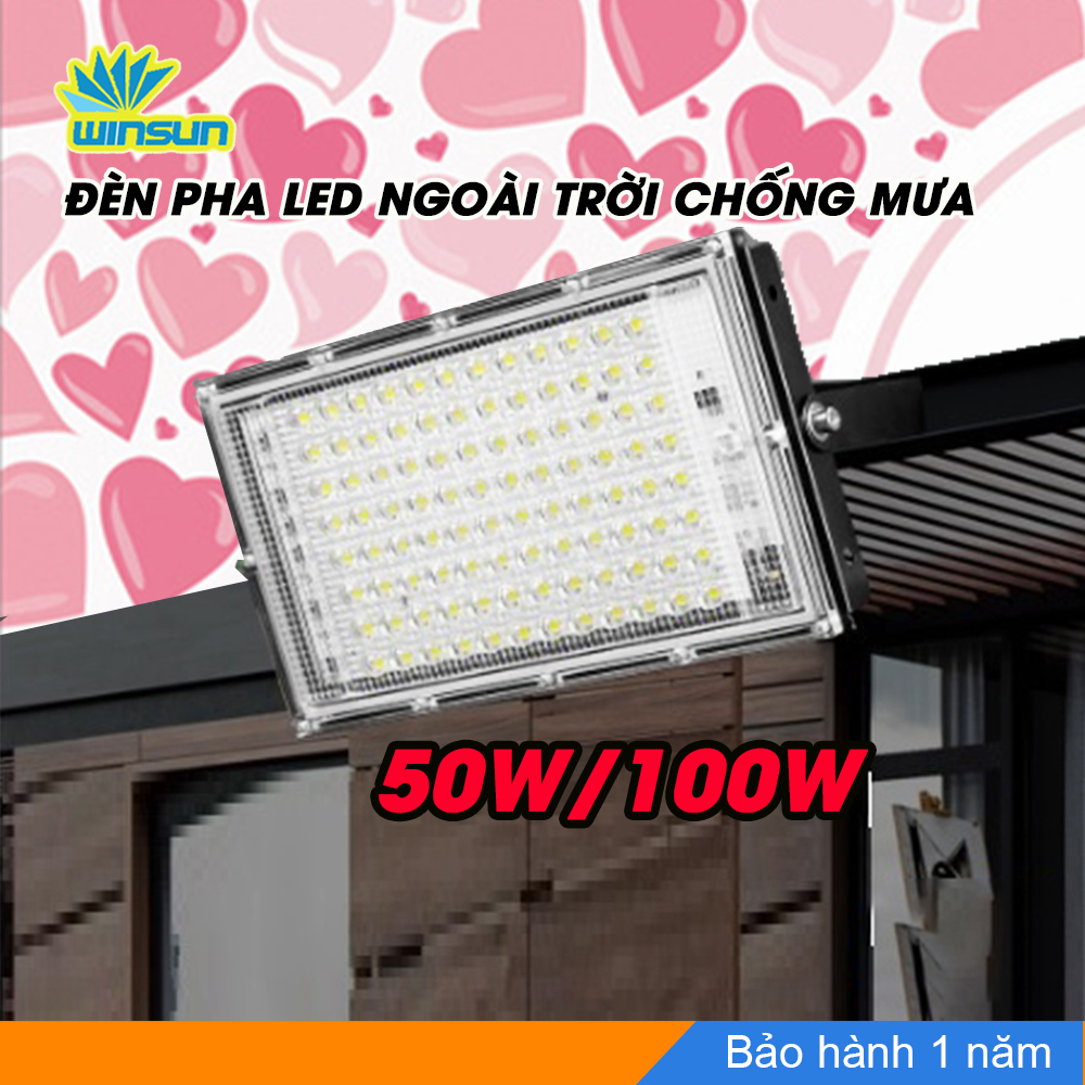 Đèn pha led ngoài trời chống mưa 50w, 100w