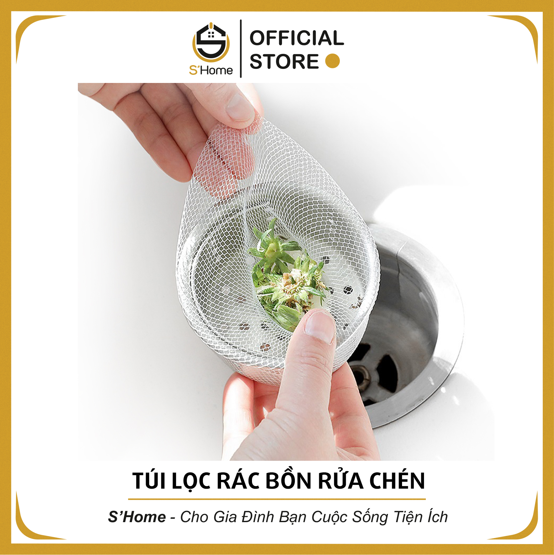 Túi Lọc Rác Bồn Rửa Chén, Lọc Rác Bồn Rửa Bát, Bộ 100 Túi, Vệ Sinh, An Toàn, Tiện Lợi - S'Home - SH22