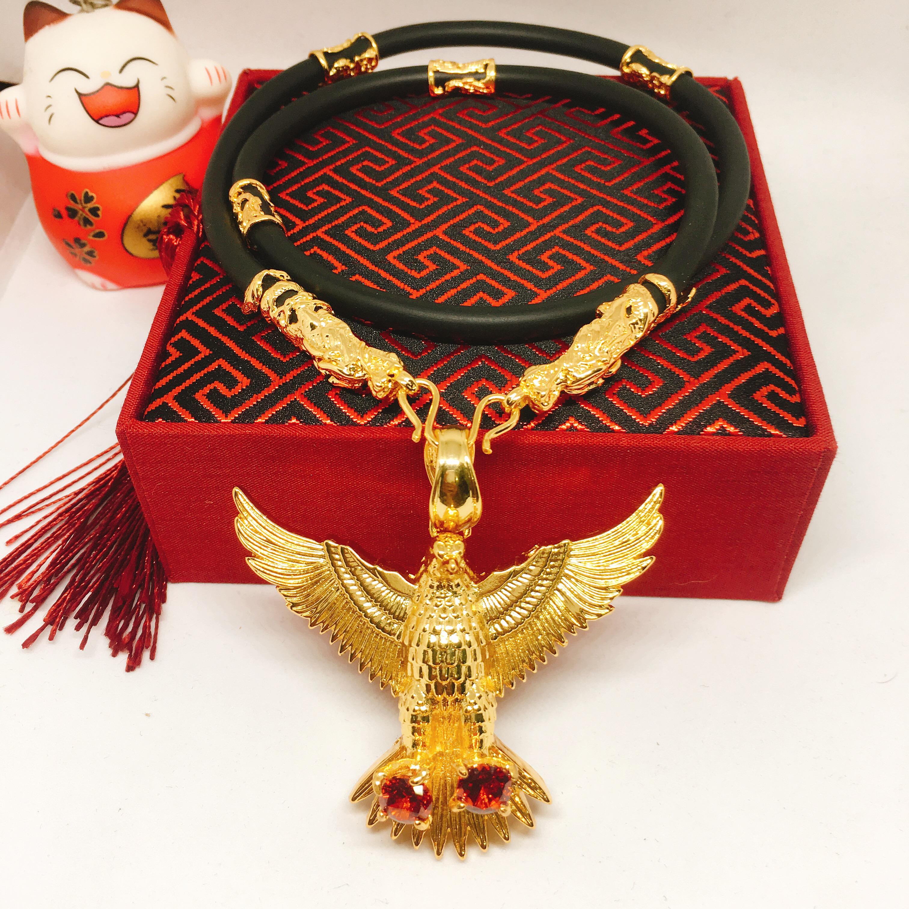 Dây chuyền Phong thủy mặt Đại bàng tung cánh cao cấp may mắn Vòng cổ phong cách Phú lê