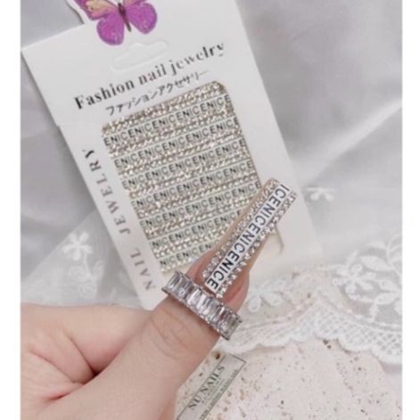 Sét dây chữ 03 viền đá trang trí móng nail mi shopinail