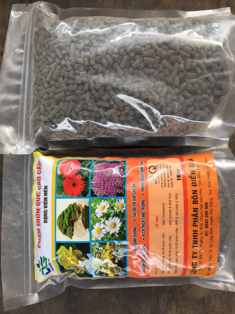 5 Gói phân trùn quế cao cấp dạng viên nén hoặc bột - Trọng lượng 1kg/gói