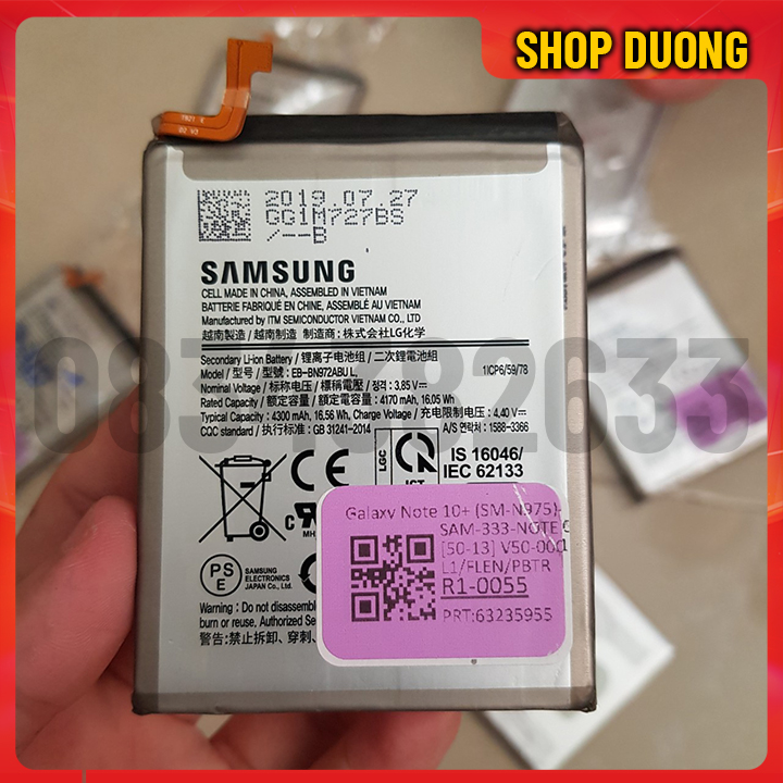 Mã pin eb-bn972abu - pin điện thoại samsung note 10+ note 10 plus zin tháo máy - shop dương