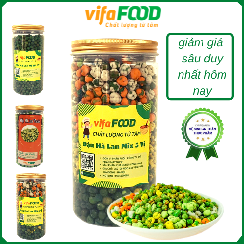Đậu hà lan mix 5 vị , đậu hà lan 5 vị