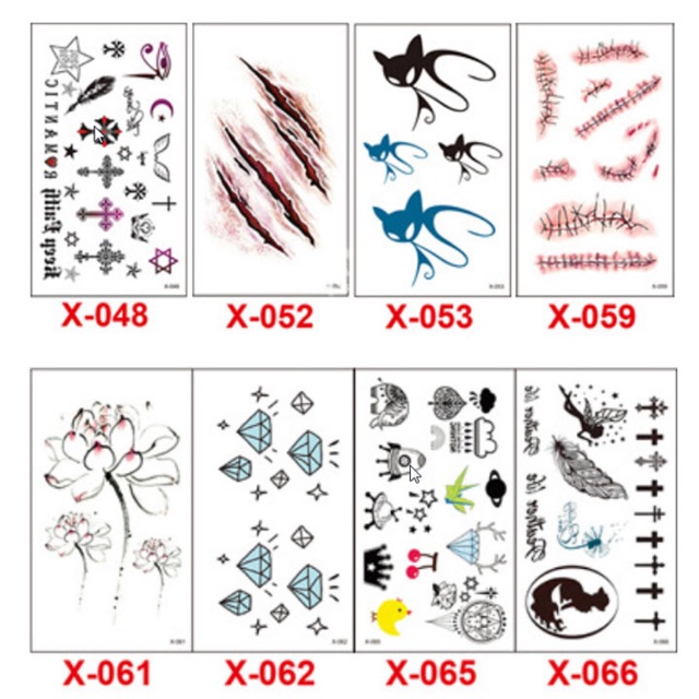 Hình xăm dán tatoo - set hình xăm giả mini