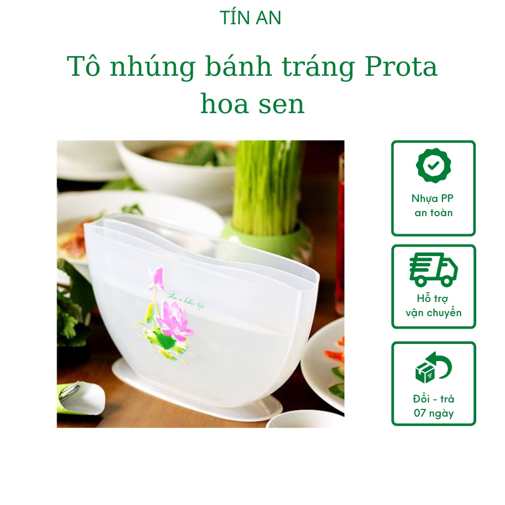 Tô nhúng bánh tráng 3 ngăn hoa sen Prota