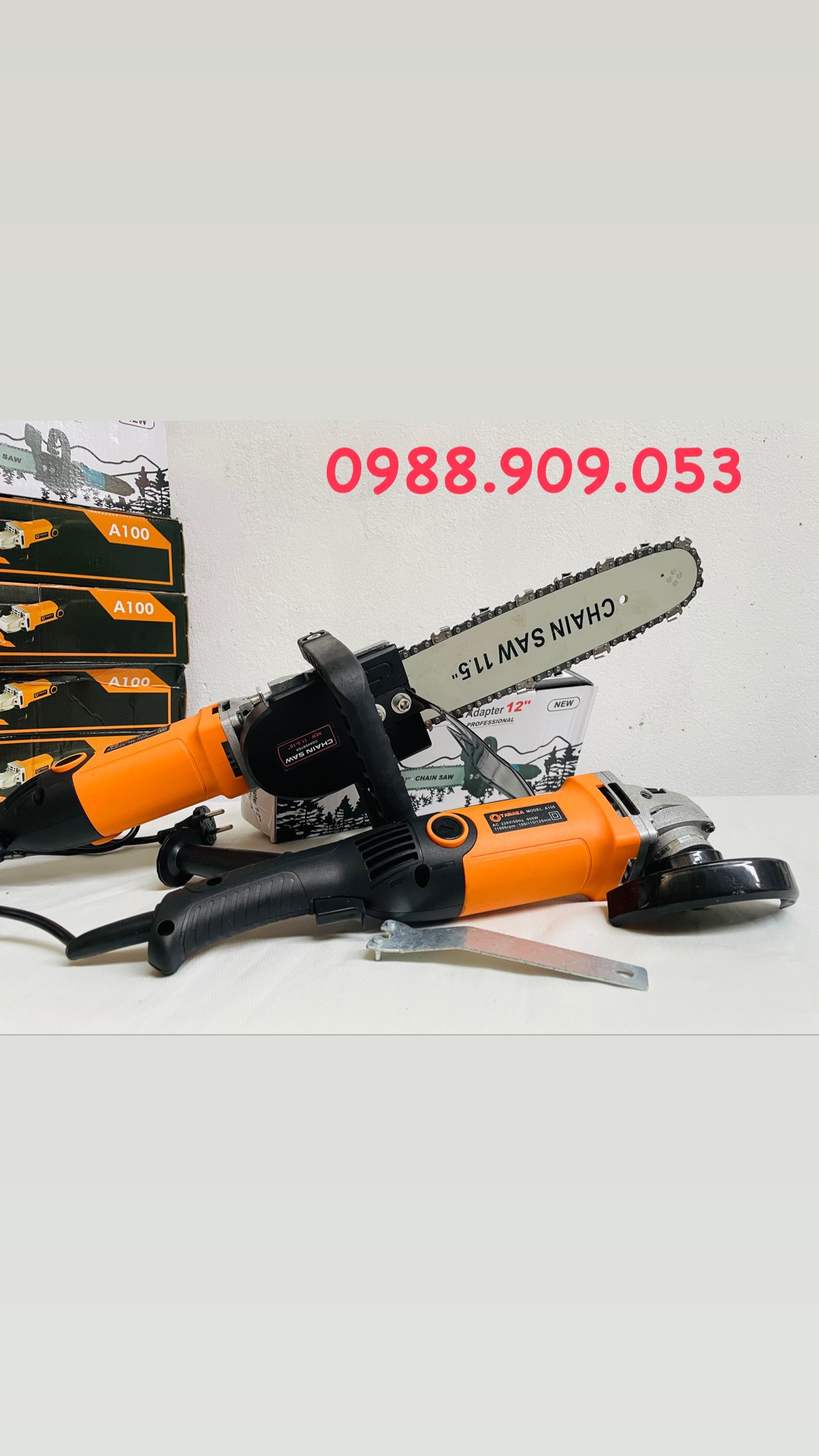 Combo máy mài kèm lưỡi cưa xích cắt cây