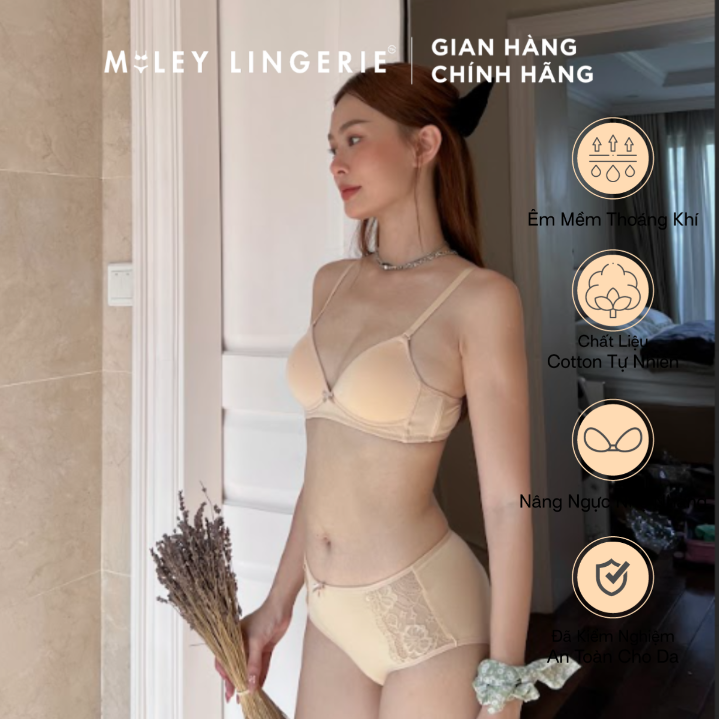 Áo Ngực Cotton Mút Mỏng Không Gọng Êm Ái MILEY LINGERIE