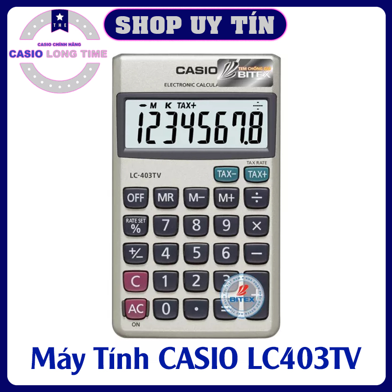 Máy tính bỏ túi casio lc403tv - máy tính cầm tay nhỏ gọn - máy tính giá rẻ chính hãng - máy tính cho học sinh cấp 1 - máy tính casio bỏ túi chính hãng giá rẻ - máy tính cơ bản