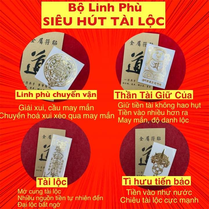 Bộ tứ Linh phù Siêu hút tài lộc