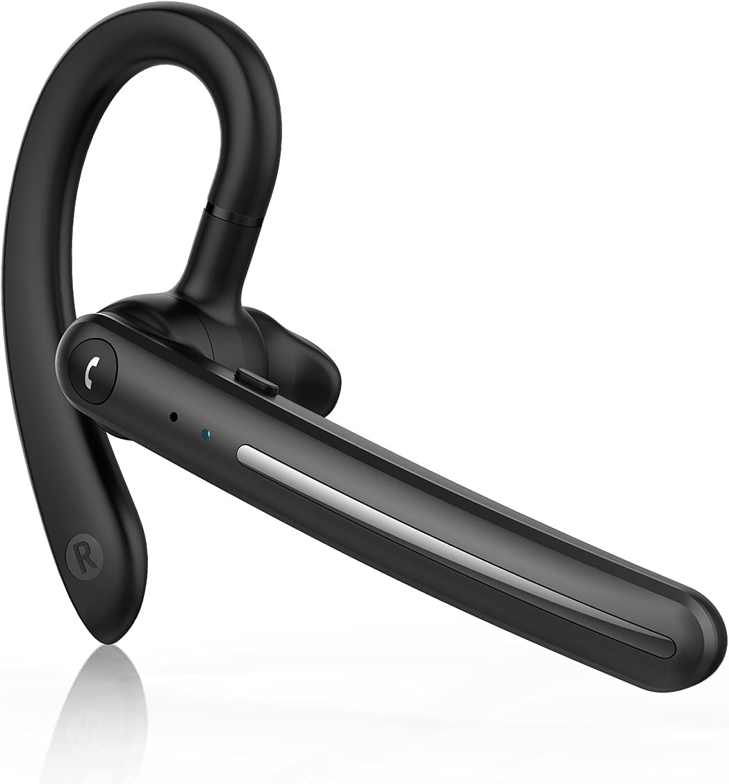 ZUZG Bluetooth Headset, Wireless Bluetooth Earpiece V5.0 Dual Noise Cancelling Microphones 16Hrs Talktime Handsfree Earphones with IPX5 Waterproof for iPhone Android Laptop Business Office Driving