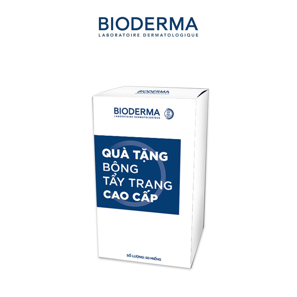 [Quà tặng không bán] Bông tẩy trang cao cấp Bioderma 50 miếng (Trắng)