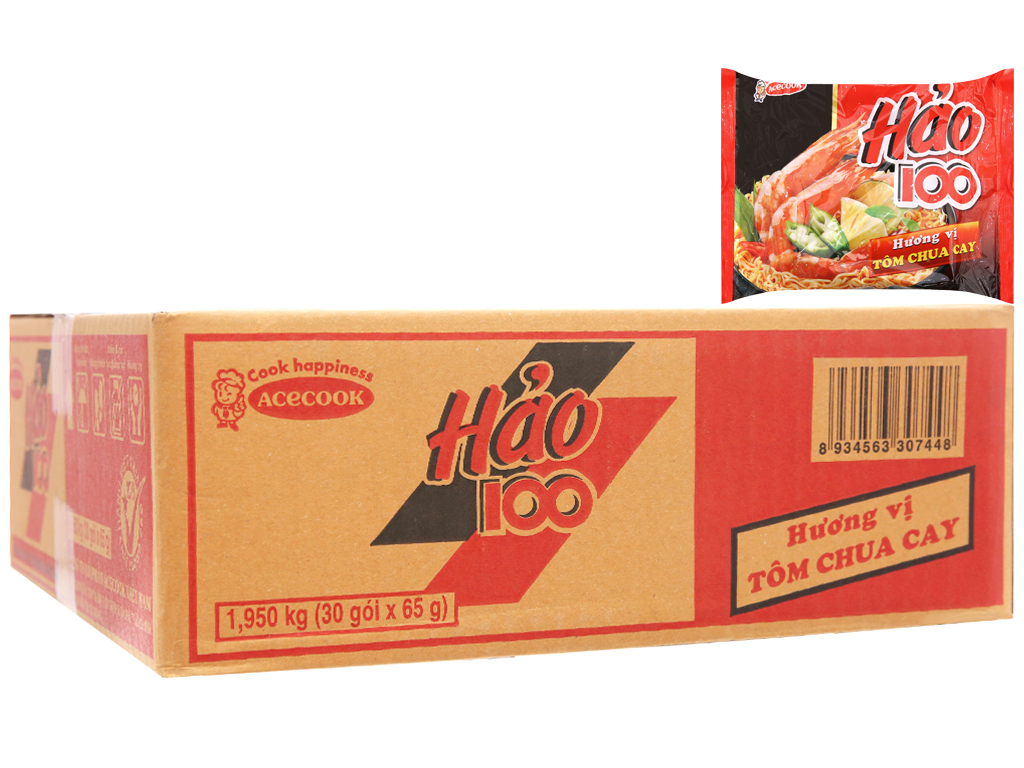 Hảo 100 Tôm Chua Cay thùng 30gói