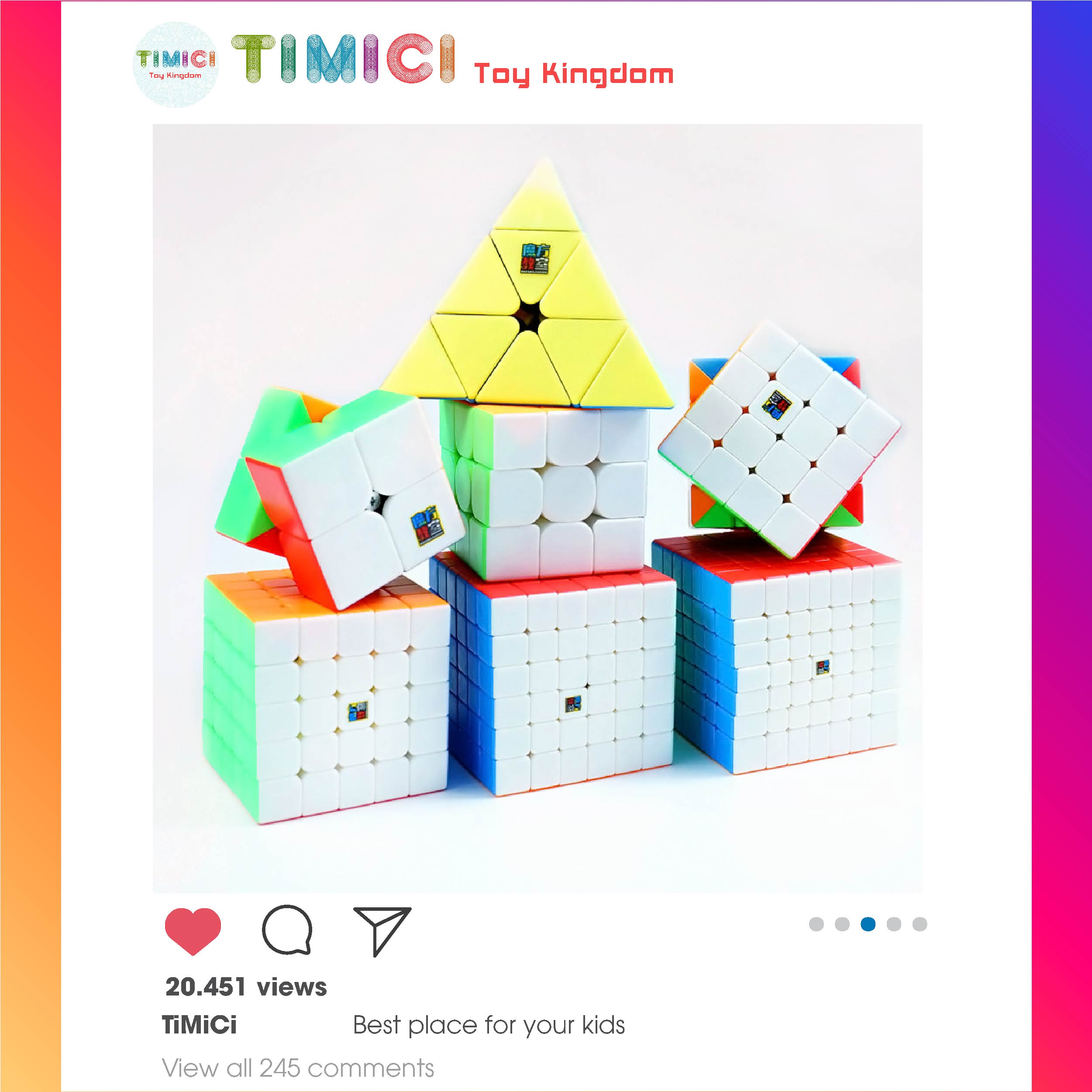 Rubik 2x2 3x3 4x4 5x5 tam giác meilong 3m 3 m series moyu rubic