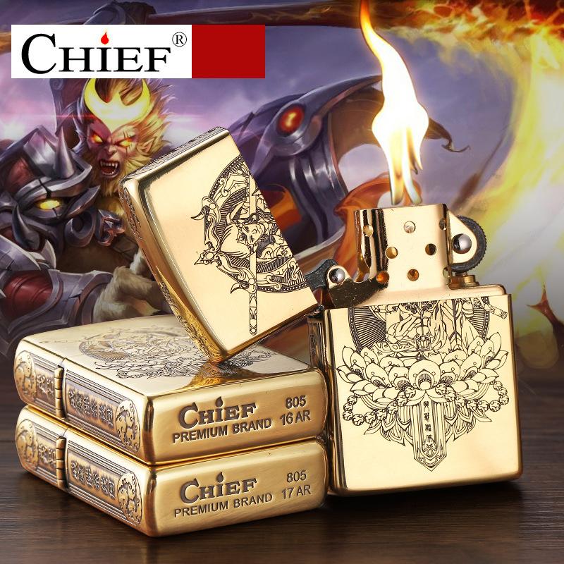 Bật lửa Chief Vàng Cao Cấp Chi Tiết Ngộ Không