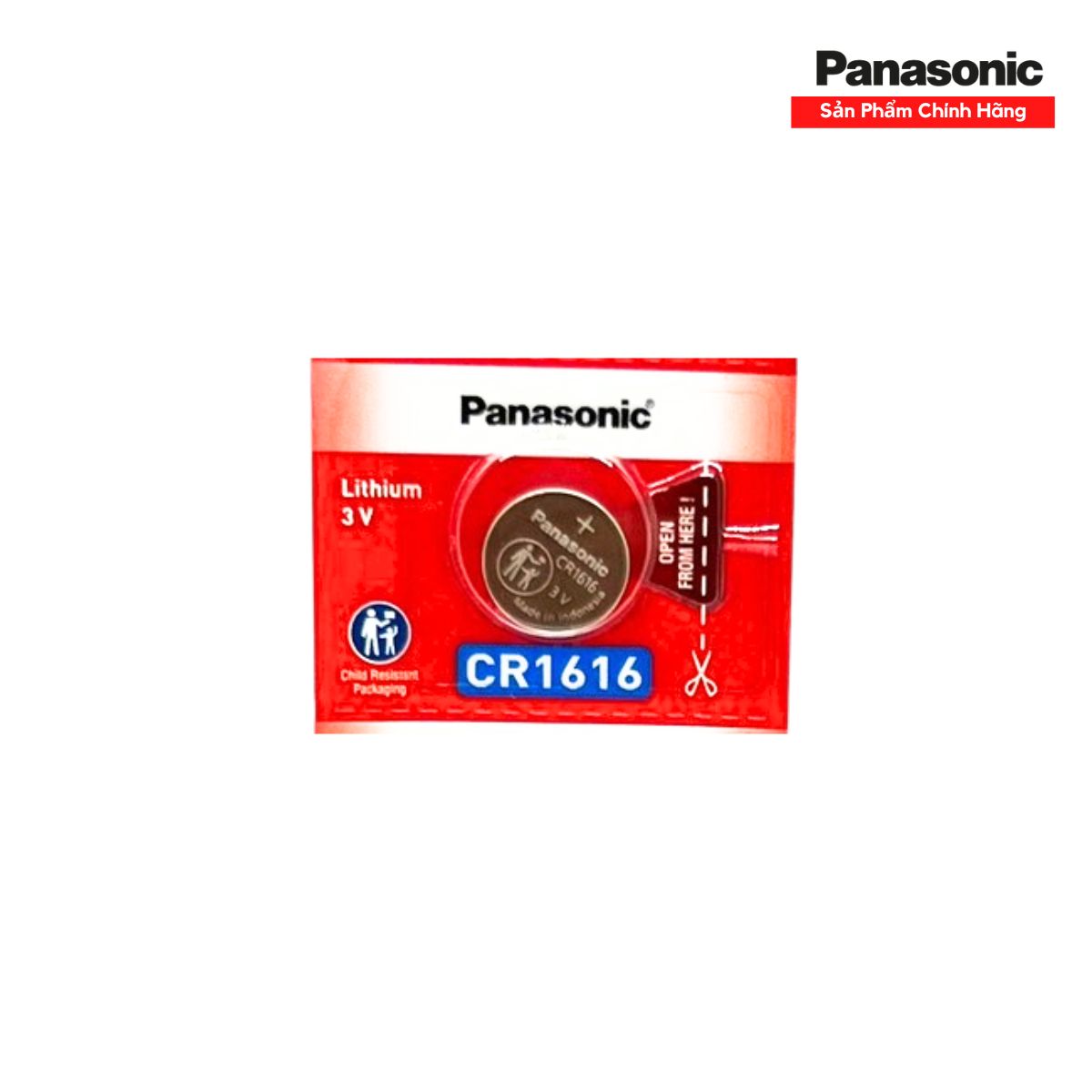 Pin CR1616 Panasonic 3 V Lithium Vỉ 1 Viên made in Indonesia