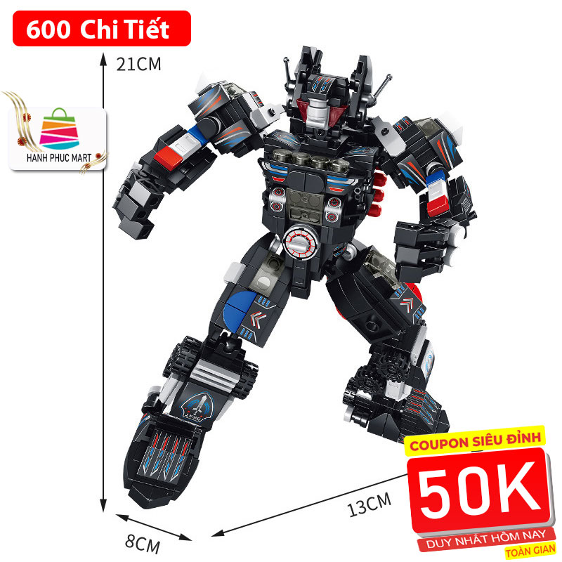 Đồ chơi lắp ráp Robot Cảnh Sát 12 trong 1 Lego Robot với 600 chi tiết nhựa