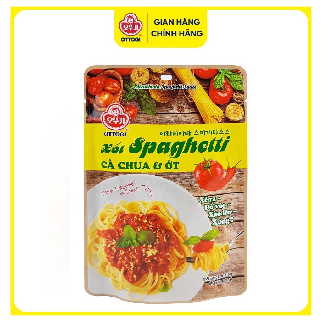 Combo 3 gói - Xốt mì Spaghetti vị cà chua và ớt Ottogi gói 110g