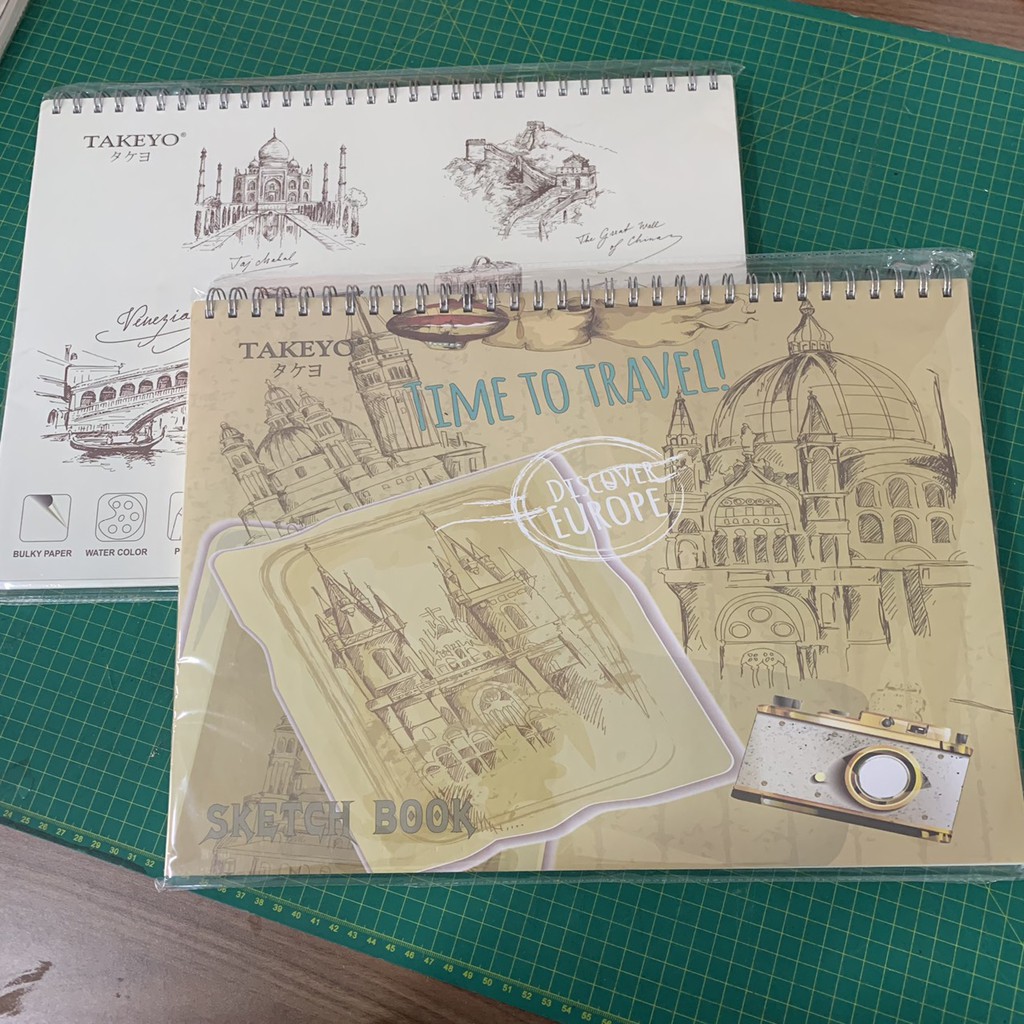 Sổ vẽ takeyo a3|b4| vẽ chì, màu nước, sketch 100 trang giấy ruột 160gsm, bia cứng