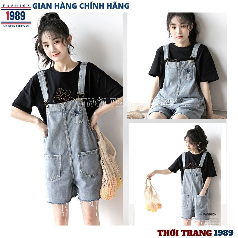 yếm bò quần sóc 🌺yếm nữ quần YB10 kiểu dáng hàn quốc hót nhất 2021 ,ulzzang hiện đại trẻ chung năng động ,quần jean nữ lưng cao ,quần jean nữ ngắn ,yếm bò ,yếm short ,katun,THỜI TRANG 1989