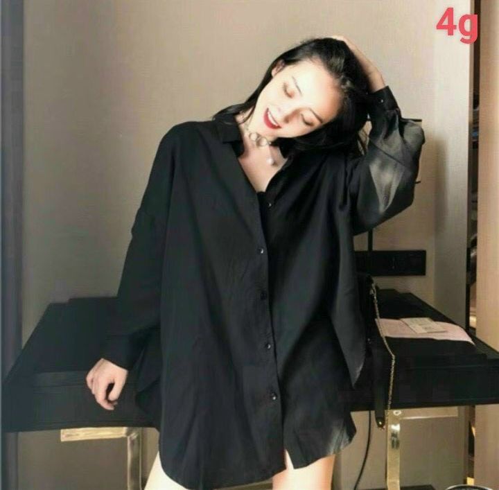 [HCM] Áo somi ĐEN tay dài thiết kế trẻ trung xinh đẹp ,mới lạ tv868798