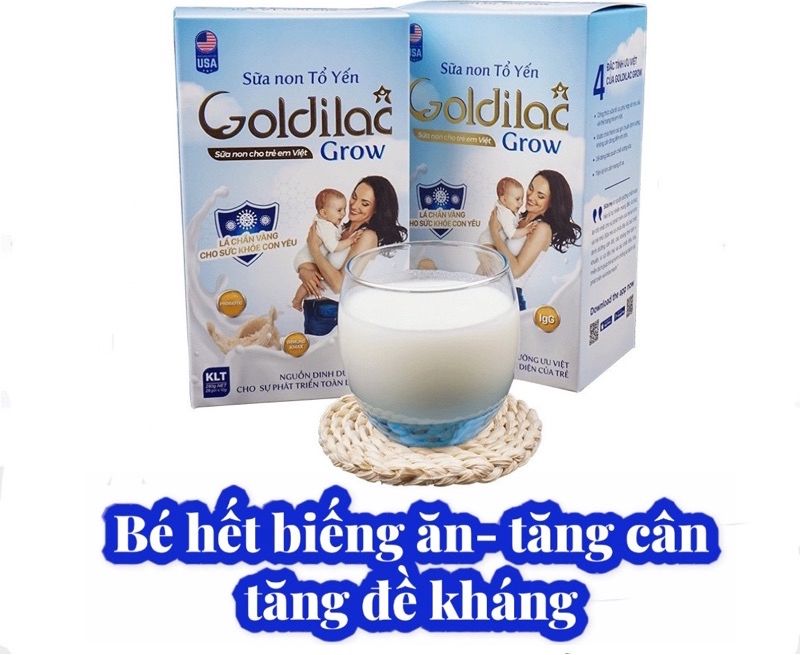 Sữa non tổ yến goldilac grow mẫu mới 382g, bé ăn ngon, cao lớn và thông minh