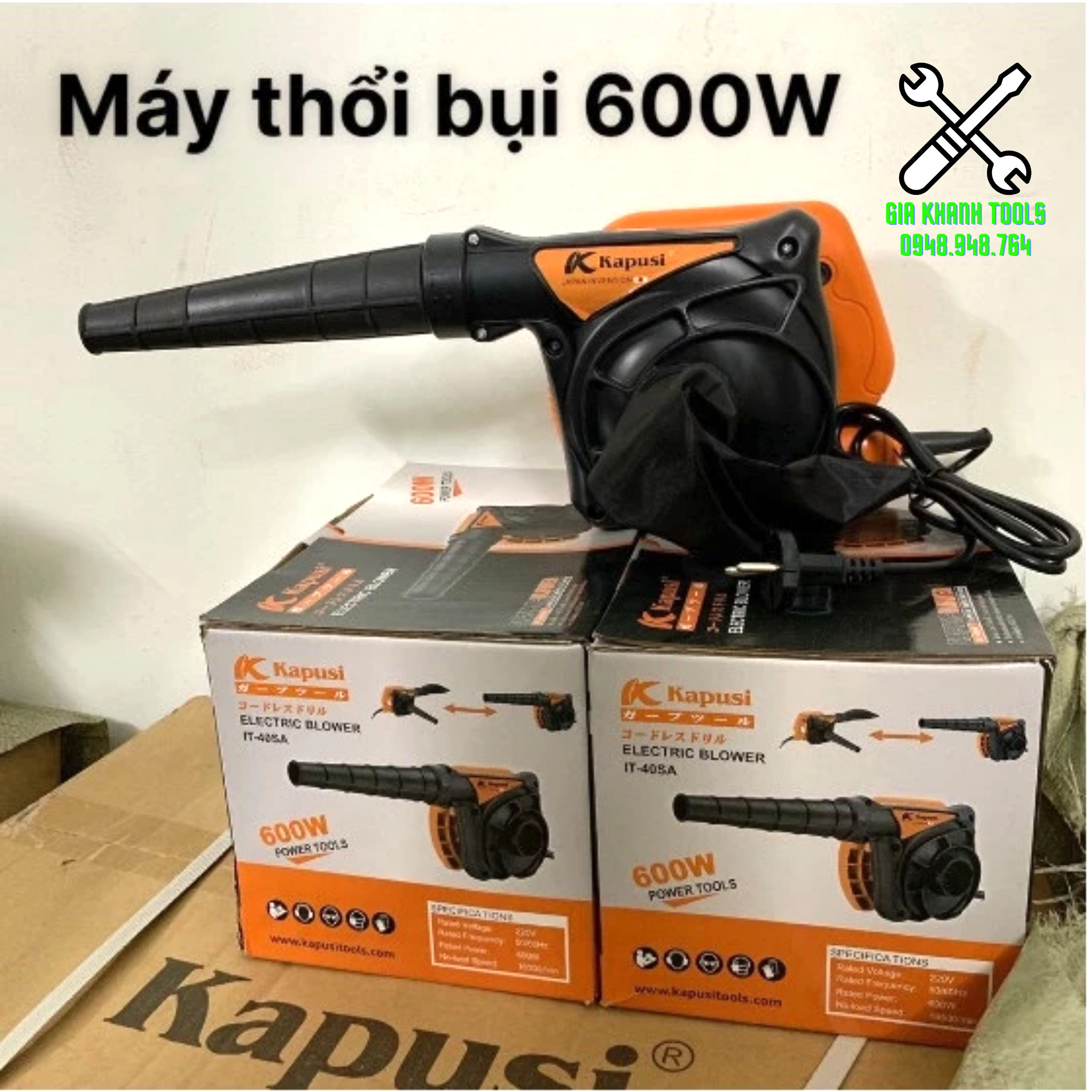 Máy thổi bụi, hút bụi 2 chiều 600w kapusi chính hãng