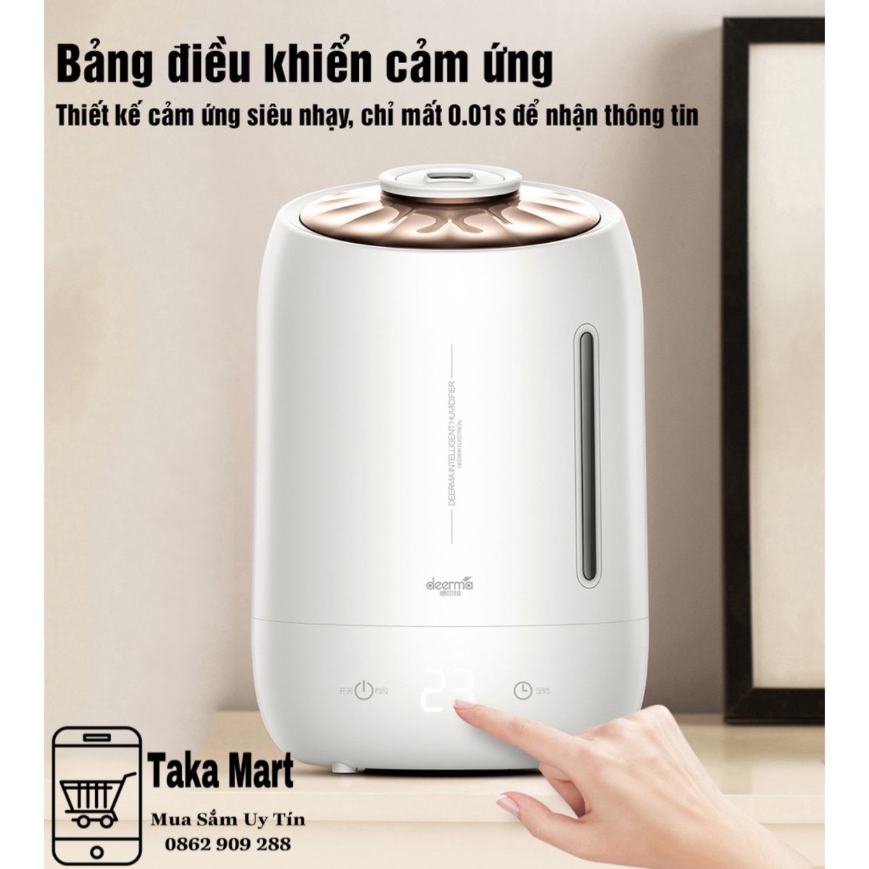 Máy Phun Sương Tạo Ẩm Cao Cấp Deerma F600 - Máy tạo ẩm dung tích 5 Lít, Công suất lớn Bảo Hành Toàn Quốc 6 Tháng