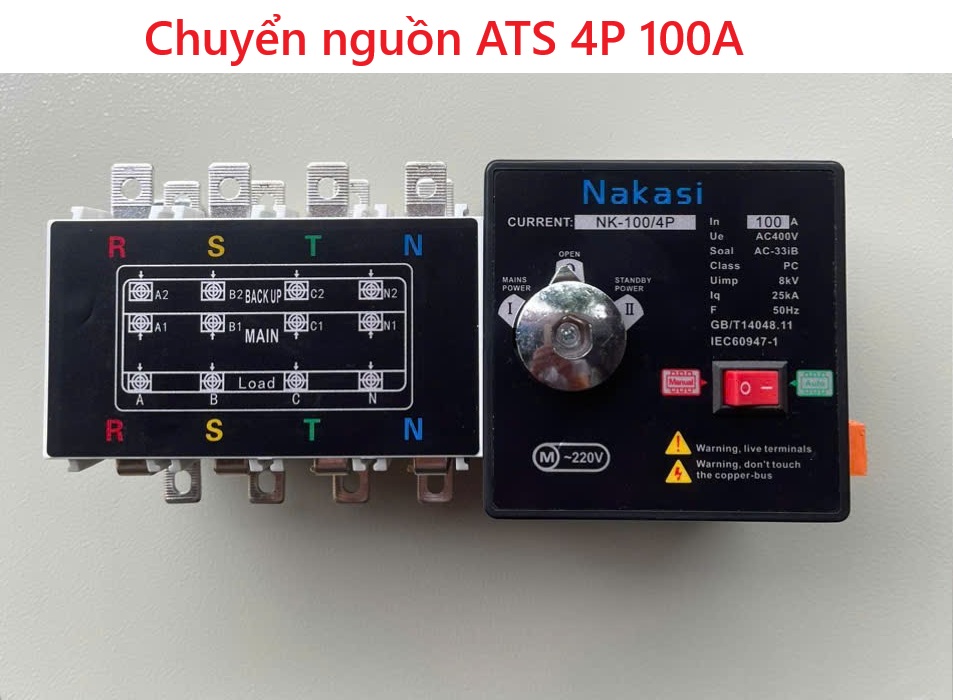 Chuyển nguồn tự động 3 pha công suất lớn ATS 4P 125A NAKASI